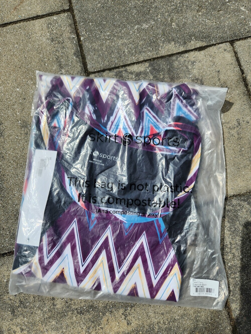 SkirtSports Take 5 Tank Medium, Sidewinder/black. NWT